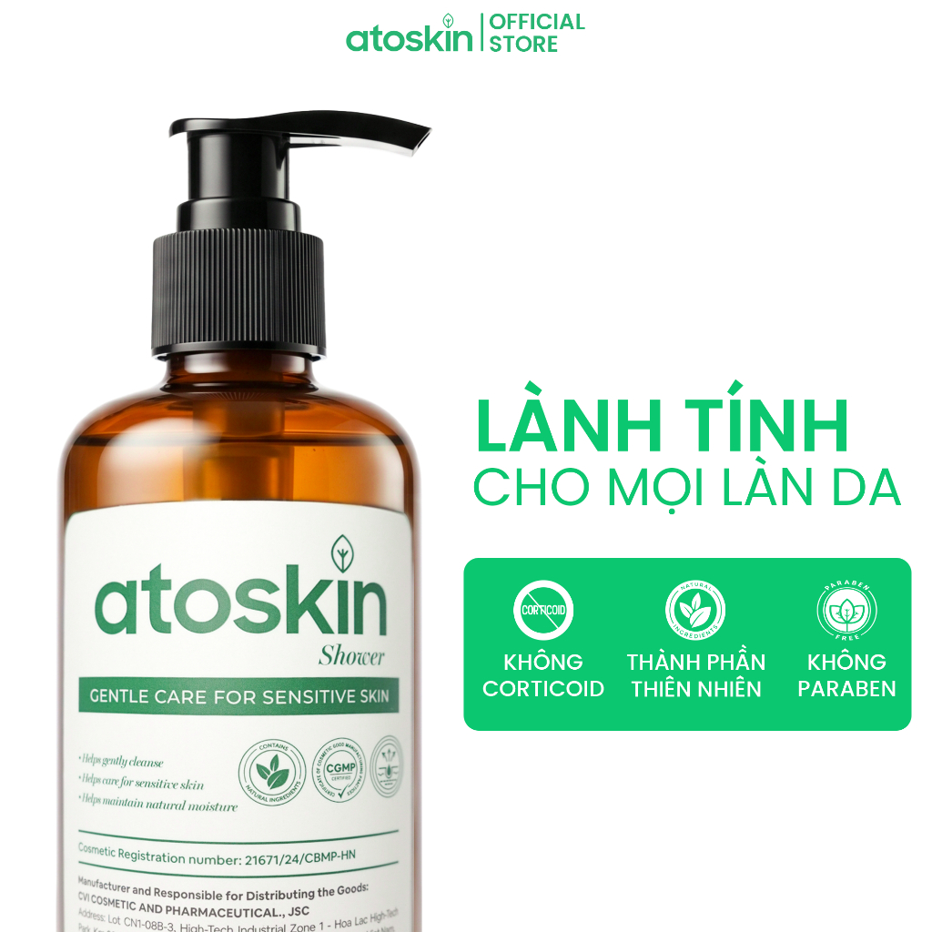 Sữa Tắm Viêm Da Cơ Địa Atoskin Shower 200ml - Hỗ Trợ Giảm Mẩn Đỏ, Giảm Ngứa Ngáy Giúp Da Khoẻ | BigBuy360 - bigbuy360.vn