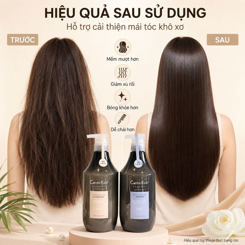 Dầu Gội Xả CAMTIN KINIT 6 In 1 750ml | Chăm Sóc Tóc Mềm Mượt, Hương Thơm Dễ Chịu Chuẩn Salon