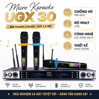Micro Karaoke UGX 30 Chống Hú Hiệu Quả, Mic Có Độ Nhạy Cao, Công Nghệ Lọc Sóng Sạch, Cảm Biến Gia Tốc, Tự Ngắt