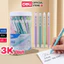 Hộp 50 Bút Bi Bấm Deli Mực Xanh Đen Đỏ Ngòi 0.7mm Viết Đều Trơn Tru Thân Pastel