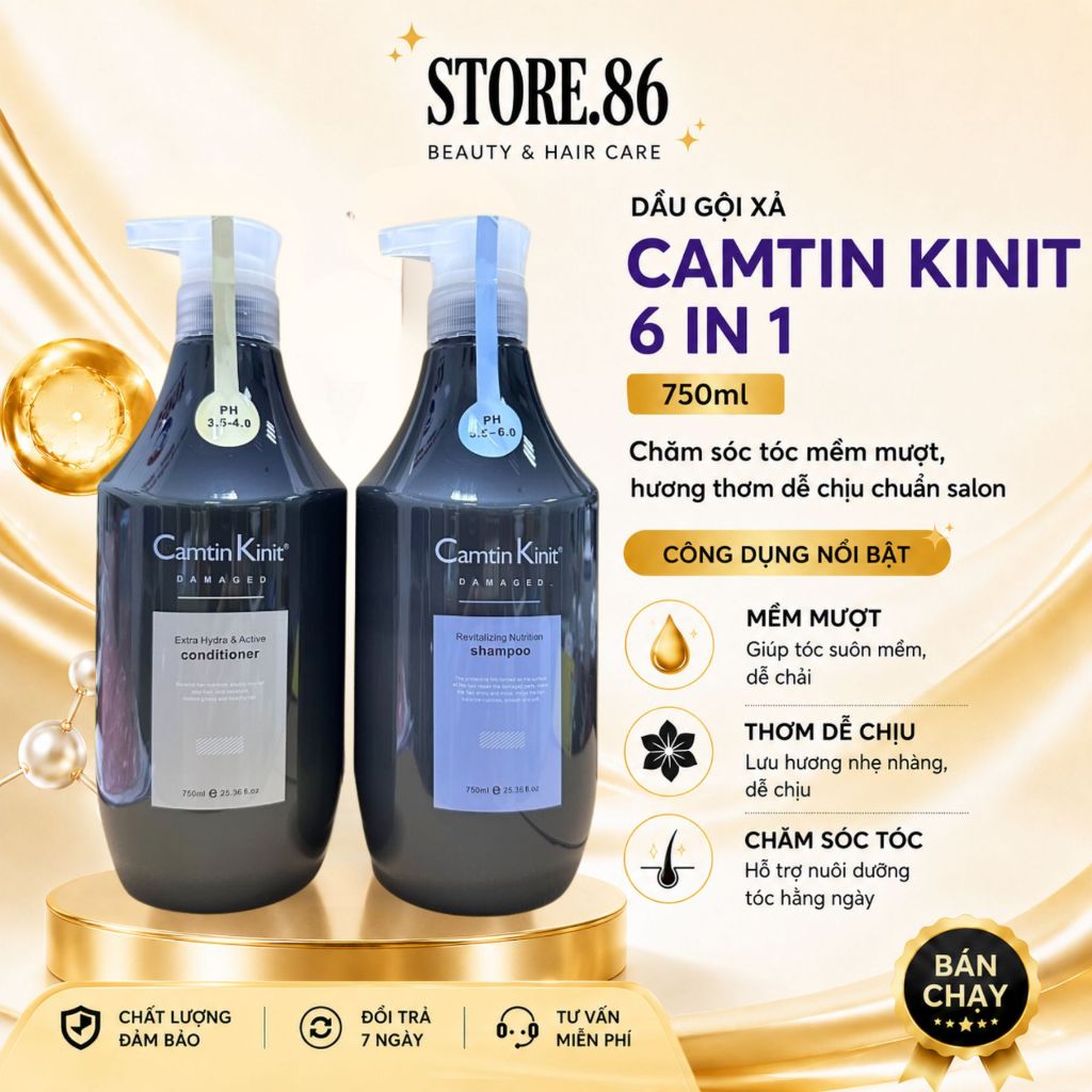 Dầu Gội Xả CAMTIN KINIT 6 In 1 750ml | Chăm Sóc Tóc Mềm Mượt, Hương Thơm Dễ Chịu Chuẩn Salon