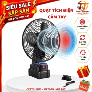 Quạt tích điện pin sạc tháo rời 48V, quạt để bàn gió mạnh dùng khi mất điện