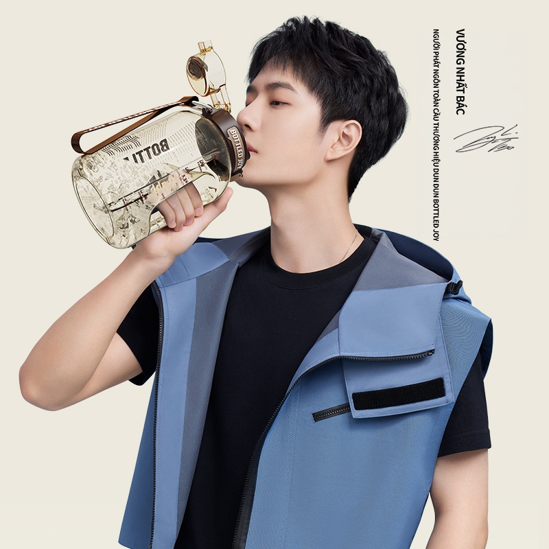 BOTTLEDJOY Bình nước dung tích lớn PPSU an toàn cho sức khỏe, không chứa BPA, chịu nhiệt lên đến 180°C, phù hợp cho hoạt