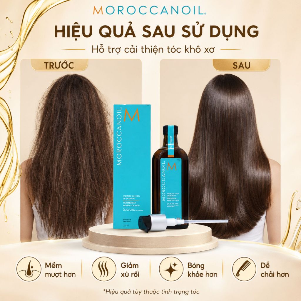 Tinh Dầu Moroccanoil 25ml - 100ml - 200ml | Dưỡng Ẩm Tóc Khô Xơ, Mềm Mượt Bóng Khỏe Chuẩn Salon