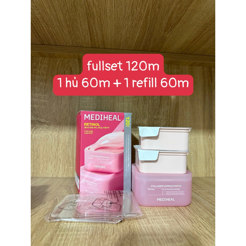 Mặt Nạ Dưỡng Da Mắt Mediheal Retinol/ Vitamin Collagen Capsule Patch 60 Miếng