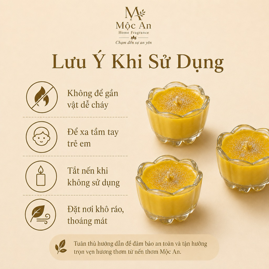 Nến bơ hoa mai  Mộc An | Nến ly thủy tinh hoa nhỏ, nến cúng, nến trưng bày