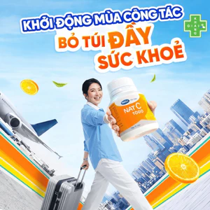 Viên uống NatC bí kíp giúp da khỏe không mụn, trắng sáng đều màu, mờ nám tàn nhang, tăng đề kháng an toàn (Lọ 30 viên)