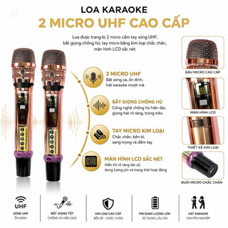 Loa Karaoke Xách Tay LMK Audio K89 PLUS 8 Đường Tiếng, Công Xuất 700W, 2 Bass 20cm 2 Trung 4 Trét, Kèm 2 Míc UHF Hát Nhe