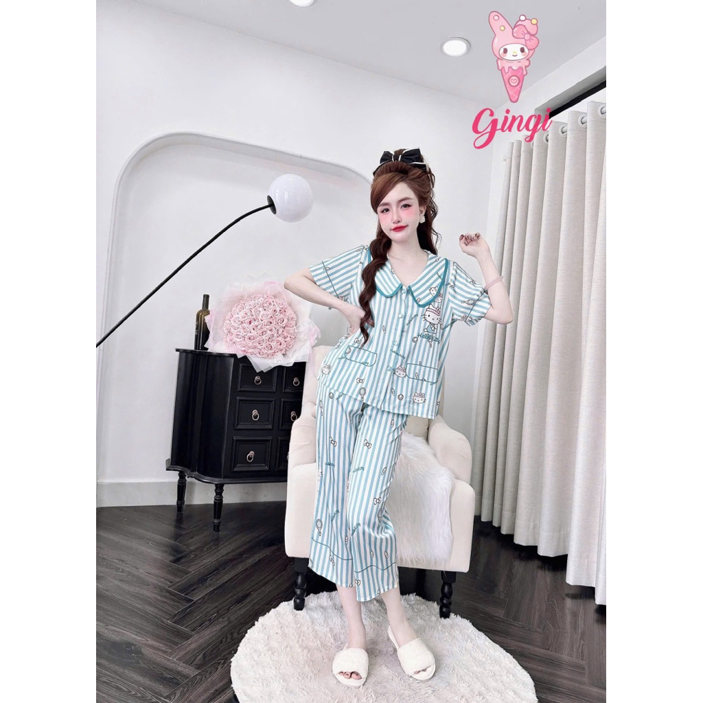 [140725]Lửng cổ bèo phom quần 9 tấc,2 túi áo,lụa latin mềm nhẹ mát
