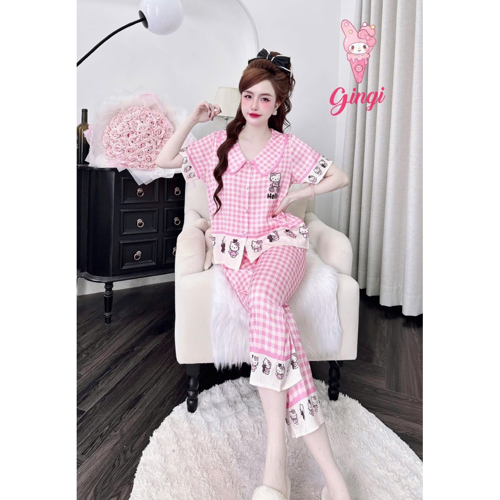 [140725]Lửng cổ bèo phom quần 9 tấc,2 túi áo,lụa latin mềm nhẹ mát