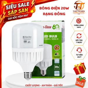 Bóng đèn led, đèn led bulb trụ Rạng Đông TR80N1 20W đui E27 ánh sáng trắng tiết kiệm điện