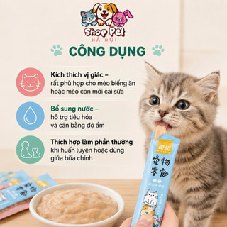 combo 200 tặng 5 thanh Súp thưởng Shizuka cho mèo - dinh dưỡng tuyệt vời cho mèo.