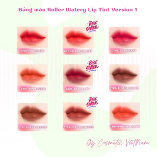Son Tint Lì Bi Lăn Roller Watery Lip Tint V1 GY Cosmetic, Nhẹ Môi, Lâu Trôi, Bền Màu, 9 Màu, 10ml