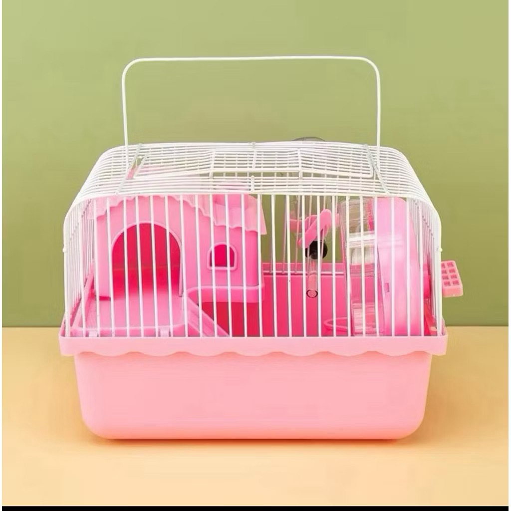 Giảm 30% ( GPET ) Lồng nuôi chuột cảnh Hamster một tầng lửng! Đầy đủ tiện nghi xanh - vàng