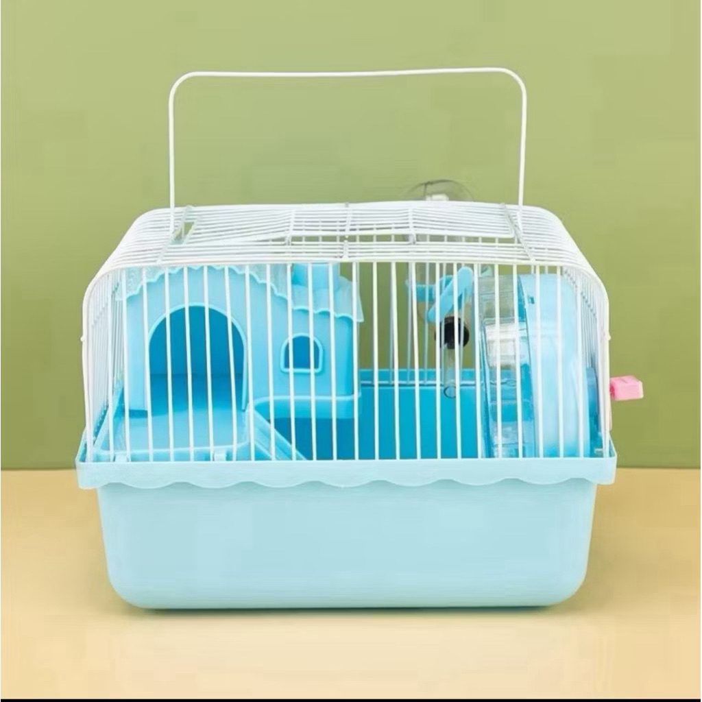Giảm 30% ( GPET ) Lồng nuôi chuột cảnh Hamster một tầng lửng! Đầy đủ tiện nghi xanh - vàng