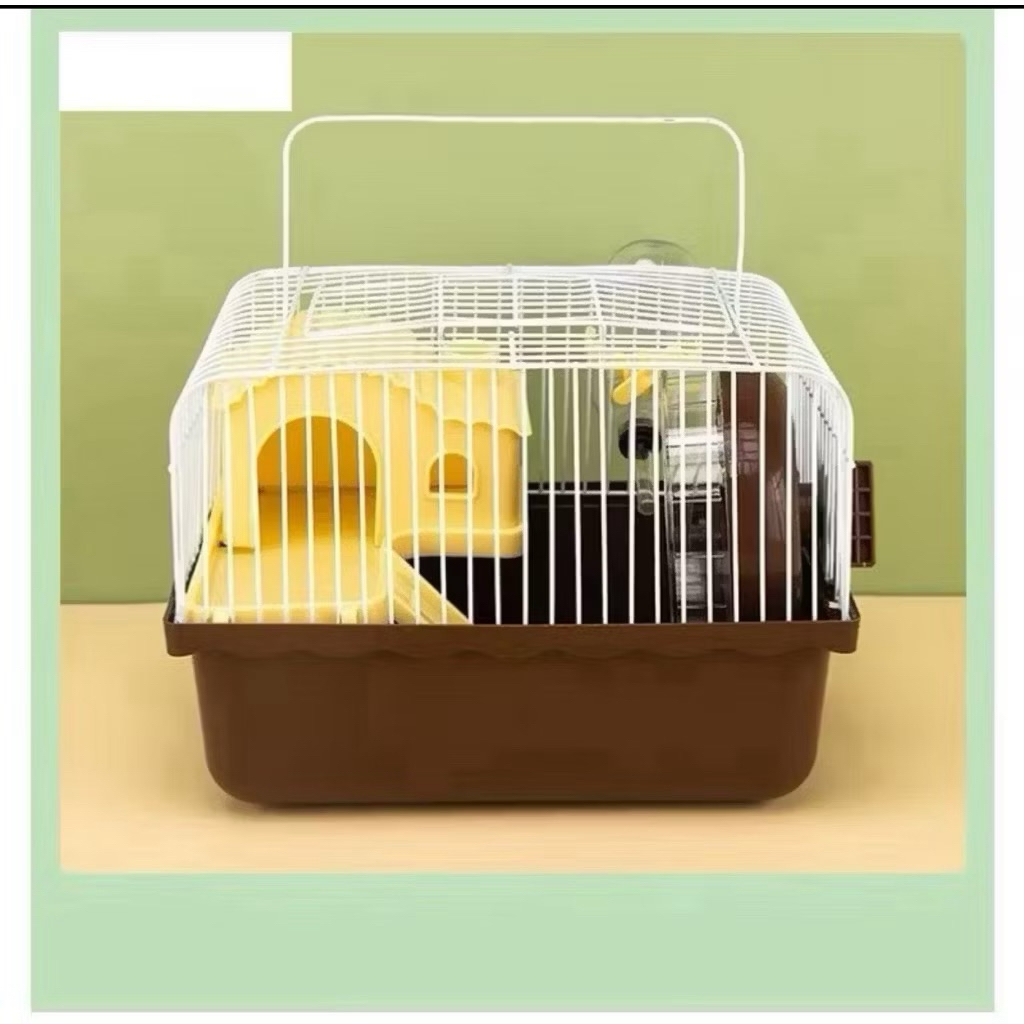 Giảm 30% ( GPET ) Lồng nuôi chuột cảnh Hamster một tầng lửng! Đầy đủ tiện nghi xanh - vàng