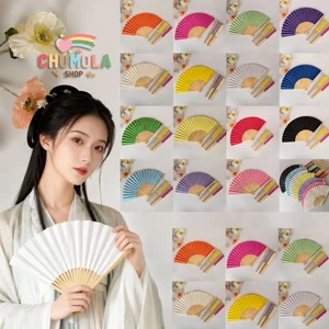 Quạt Giấy Xếp Cầm Tay Phong Cách Trung Quốc Cổ Trang Nhiều Màu Xinh Xắn – Đạo Cụ Chụp Ảnh, Biểu Diễn Gấp Gọn Cosplay