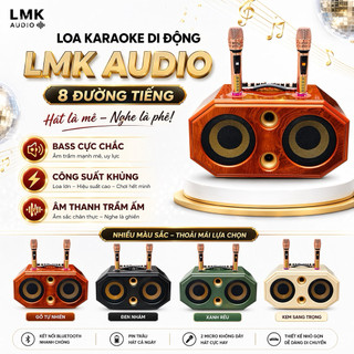 Loa Karaoke Xách Tay LMK Audio K89 PLUS 8 Đường Tiếng, Công Xuất 700W, 2 Bass 20cm 2 Trung 4 Trét, Kèm 2 Míc UHF Hát Nhe