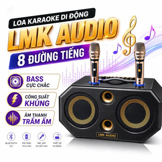 Loa Karaoke Xách Tay LMK Audio K89 PLUS 8 Đường Tiếng, Công Xuất 700W, 2 Bass 20cm 2 Trung 4 Trét, Kèm 2 Míc UHF Hát Nhe