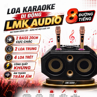 Loa Karaoke Xách Tay LMK Audio K89 PLUS 8 Đường Tiếng, Công Xuất 700W, 2 Bass 20cm 2 Trung 4 Trét, Kèm 2 Míc UHF Hát Nhe