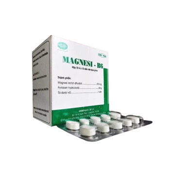 Viên uống bổ sung MAGNESI - B6 (Hộp 100 viên) Hỗ trợ giúp cải thiện tình trạng thiếu magie b6