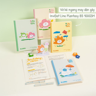 KLONG - Vở Kẻ Ngang May Dán Gáy InviDot Line Plantasy B5 80 /120 /200 Trang 100/76: MS: 217 - 218 - 219