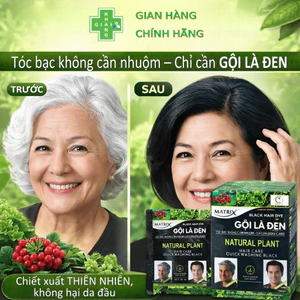 Tóc bạc không cần nhuộm - Chỉ cần GỘI LÀ ĐEN, chiết xuất từ thiên nhiên không lo hại da đầu (Gói 10g)
