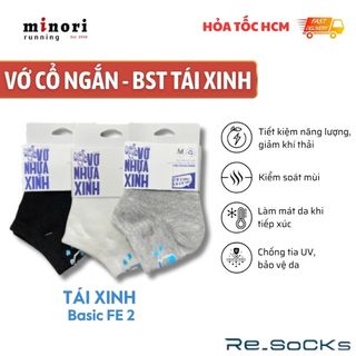 Combo 3 Vớ Tất Tái Chế Re.socks Thời Trang Thể Thao BST Tái Xinh BASIC Tái Xinh FE Đất Nước Tỏ Tường