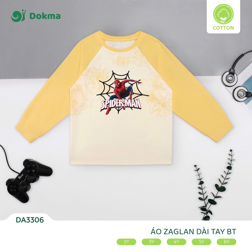 (10-19kg) Áo Phông Bé Trai Dài Tay Chất Liệu Cotton Dokma DA3306 DA1891 DA1893