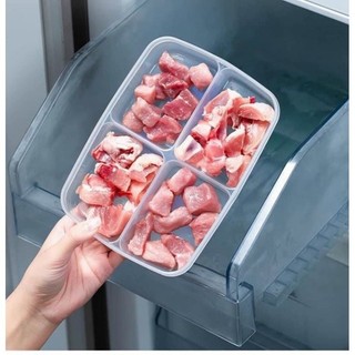 Hộp Nhựa 4 Ngăn Đựng Thực Phẩm Bảo Quản Tủ Lạnh Dung Tích 710ml - Hộp Nhựa Chịu Nhiệt Có Kèm Nắp Đậy