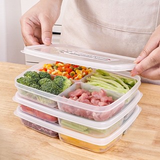 Hộp Nhựa 4 Ngăn Đựng Thực Phẩm Bảo Quản Tủ Lạnh Dung Tích 710ml - Hộp Nhựa Chịu Nhiệt Có Kèm Nắp Đậy