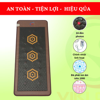Thảm Đá Nhiệt Nóng  Carefit 80x190 cm Hồng Ngoại Xa, Ion Âm, Photon, Trường Điện Từ Xung PEMF Cao Cấp