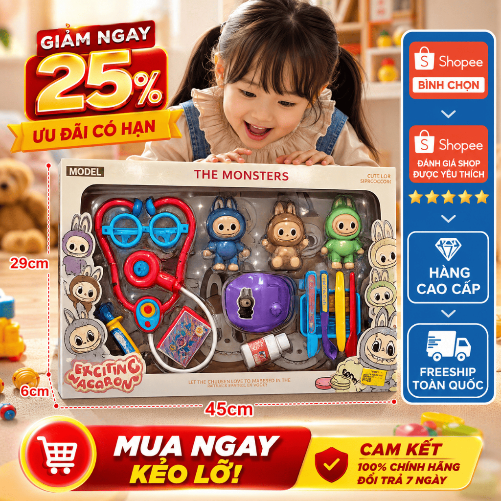 Bộ Đồ Chơi Bác Sĩ Labu The Monsters Đồ Chơi Nhập Vai Khám Bệnh Cho Bé