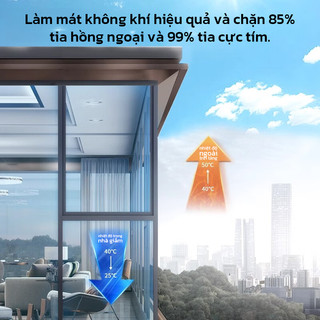 YOWXll Giấy decal dán kính chống nắng nóng UV , phim cách nhiệt cửa sổ decan phản quang cho cửa kính chống nhìn trộm