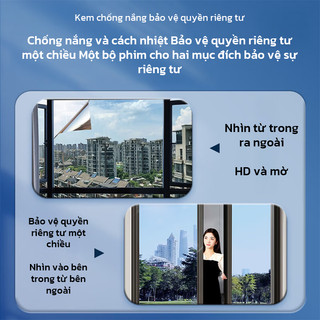 YOWXll Giấy decal dán kính chống nắng nóng UV , phim cách nhiệt cửa sổ decan phản quang cho cửa kính chống nhìn trộm