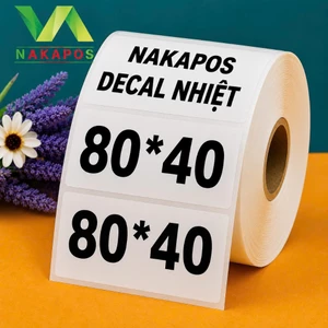 Decal in tem nhãn 80x40 mm giấy in có lớp dán 8x4 tem mã vạch 8x4cm Tem 80*40 Nhãn dán 8*4 giấy nhiệt