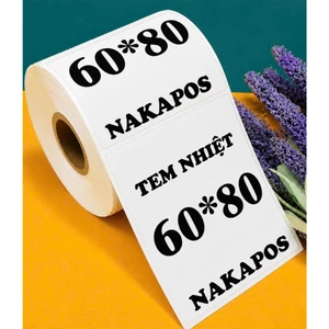 Giấy In Tem Phụ 60x80 mm - 6x8 cm Sẵn keo chắc chắn in nhiệt 60*80 Decal nhiệt giấy in nhiệt 6*8 Tem mã vạch giấy nhiệt