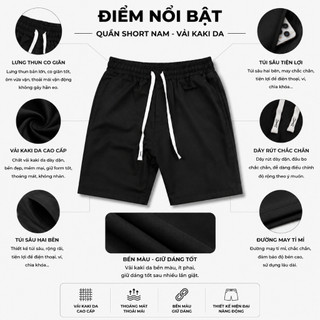 Quần Short Kaki Nam Dây Rút  Form Rộng  Kaki Mềm  Mát, Trẻ Trung