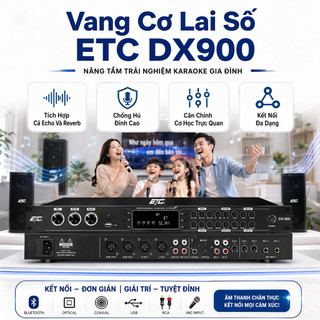 Vang Cơ Lai Số ETC DX900, Tích Hợp Cả Echo Và Reverb, Chống Hú Đỉnh Cao, Cân Chỉnh Cơ Học Trực Quan, Kết Nối Đa Dạng
