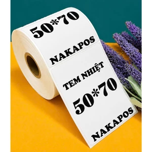 Giấy In Tem 50x70 mm Nhãn Mã Vạch Nhiệt 5x7 cm (Tem Đứng) Giấy In Nhiệt Dán Được 50*70 Giấy Nhiệt Decal Nhiệt