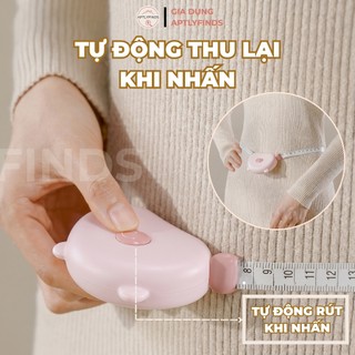 Thước Dây Cuộn Mini Rút Tự Động APTLYFINDS Thước Đo Quần Áo Đồ Vật Nhỏ Gọn Tiện Lợi