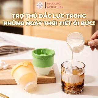 Khuôn Làm Đá Hình Tròn Lớn 6cm APTLYFINDS Tiện Lợi, Thông Minh, Có Thể Xếp Chồng