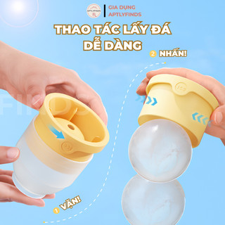 Khuôn Làm Đá Hình Tròn Lớn 6cm APTLYFINDS Tiện Lợi, Thông Minh, Có Thể Xếp Chồng