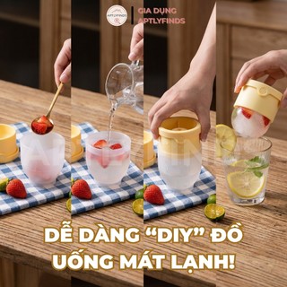 Khuôn Làm Đá Hình Tròn Lớn 6cm APTLYFINDS Tiện Lợi, Thông Minh, Có Thể Xếp Chồng