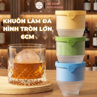 Khuôn Làm Đá Hình Tròn Lớn 6cm APTLYFINDS Tiện Lợi, Thông Minh, Có Thể Xếp Chồng