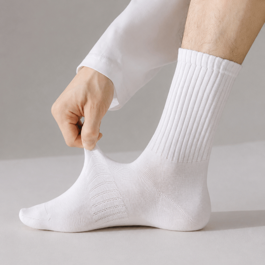 Tất Cotton Unisex Cổ Điển Bốn Mùa - Vớ Nam Nữ Cotton Bông Tân Cương Trơn Basic Cổ Ngắn Cổ Trung Cổ Cao Ngăn Mùi-SoftStep
