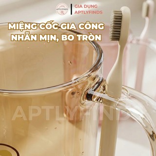 Cốc Đánh Răng Tích Hợp Khe Đựng Bàn Chải APTLYFINDS Nhựa PET Cao Cấp, Ly Đánh Răng Nhà Tắm