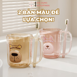 Cốc Đánh Răng Tích Hợp Khe Đựng Bàn Chải APTLYFINDS Nhựa PET Cao Cấp, Ly Đánh Răng Nhà Tắm