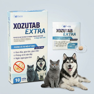 Thuốc Xổ Giun Cho Chó Mèo XOZUTAB EXTRA - VB Pharma - Viên Tẩy Giun Sán, Giun Tim Cho Thú Cưng
