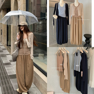 𝐩𝐡𝐢𝐞𝐧 𝐘𝐉𝐈𝐀 | (Sẵn Xanh) 2330 Set 3 Món Áo 3 Lỗ Áo Khoác Quần Ống Bo Rộng